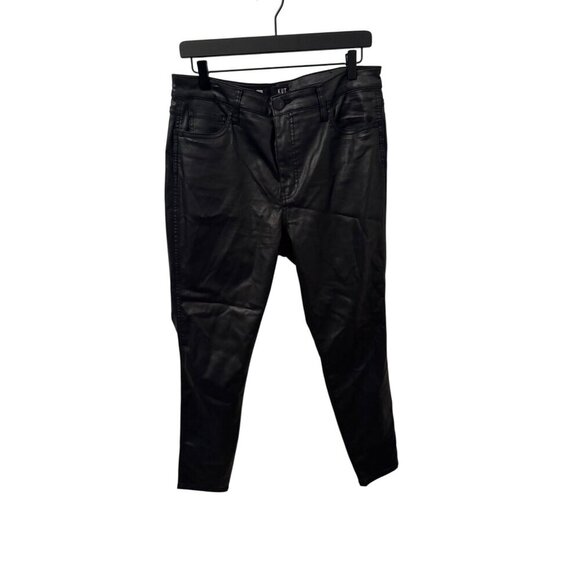 Kut black leather like pants "Fab Ab" high rise size 12 - Picture 1 of 4
